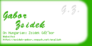 gabor zsidek business card